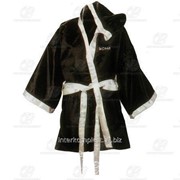 Боксерский халат бело-черный разм. M фото