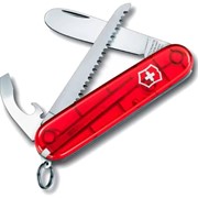 Нож My First Victorinox, 84 мм, 9 функций, полупрозрачный красный фото