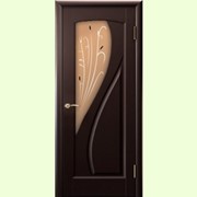 Межкомнатные двери Мария Черный абрикос, стекло фото