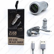 Автомобильное Зарядное Устройство LDNIO 2 USB 3.6A Micro USB Original Grey (Серый) фото