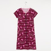 Халат женский, цвет бордо/фламинго, размер 54 фото