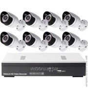 IP Комплект видеонаблюдения на 8 ул. камеры 1Mpx