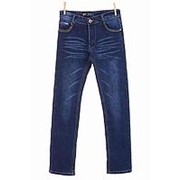 Эффектные джинсы синего цвета на флисе прямые 26 фотография