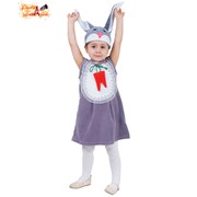 Карнавальный костюм для девочки от 1,5-3-х лет “Зайка с грудкой“ сарафан, шапка фотография