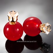 Серьги - шарики ''Dior'' со стразом 216554(23) фото