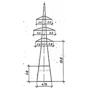 Решетчатая опора ВЛ 35кВ шифр 1У35-2т (м) анкерно-угловая двухцепная для линий э
