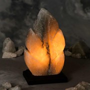 Соляная лампа 'Лист резной', цельный кристалл, 20.5см, 2-3 кг фото