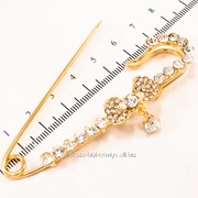 Брошь ''Булавка с бабочкой, цветком, сердцем'', (7,5 см) 222009(16) фото