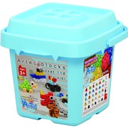 Детский конструктор Artec Blocks - Набор 112 в контейнере (яркие цвета) фото