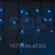 Гирлянда Айсикл (бахрома) светодиодный, 4,8 х 0,6 м, черный провод, 220В, диоды синие, NEON-NIGHT фотография