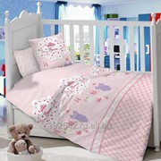 Комплект постельного белья в детскую кроватку из сатина фото