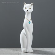 Копилка “Кошка Мурка“, покрытие флок, белая, 28 см, микс фото