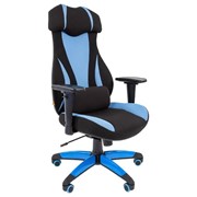 Компьютерное кресло Chairman game 14 чёрное/голубое фото