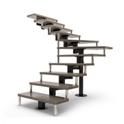 Модульная лестница на цепном косоуре (полная комплектация) фото
