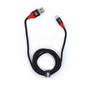 Кабель BYZ BL-683i, USB - Lightning, 2.4 А, 1.2 м, тканевая оплетка, черный фото
