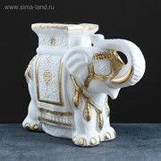 Фигура - подставка “Слон“ бело-золотой 21х54х43см фото