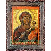 Благовещенская икона Влахернская Богородица, копия старой иконы, печать на дереве Высота иконы 11 см фото