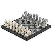 Шахматы “Русские сказки“ из змеевика 44х44 см фотография