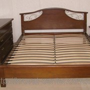 Дубовая кровать Фантазия Люкс из массива дерева (190\200*150\160) с кованным элементом фото