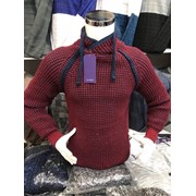 Мужской свитер с горловиной на завязке (разные цвета) фотография