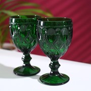 Набор бокалов Magistro «Варьете», 320 мл, 8,5×16 см, 2 шт, цвет зелёный фотография
