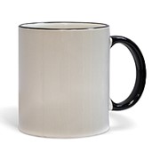 Кружка цветная, ручка и ободок черная фото