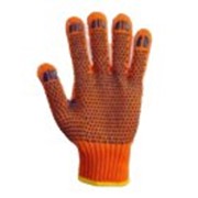 Перчатка трикотажная с ПВХ т, оранжевая, повышенной плотности фото