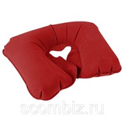 Подушка надувная для путешествий, цвет красный фотография