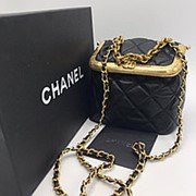 Женская сумка - коробка CHANEL (черная) фото