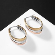 Серьги-кольца 'Сталь' утолщение, d3, цвет золотисто-серебрянный фотография