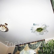 Натяжной потолок снежная королева с фотопечатью в виде ромашки. фото