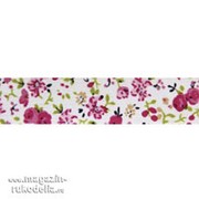 Скотч тканевый декоративный с принтом Цветы (розовый) фото