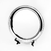 Тарелка для сублимации, круглая( серебристого цвета ), металлическая 25см
