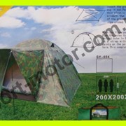 Палатка SY-034 3-х местная с тентом (хаки) фото
