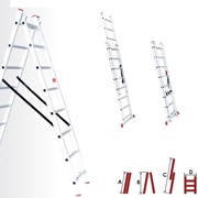 Лестница алюминиевая 2-х секционная универсальная раскладная. фото
