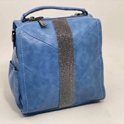 Сумка-рюкзак с полосой из камней синяя фотография