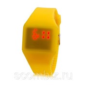 Ультратонкие силиконовые LED часы Nexer G1206 желтые фото