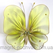 Бабочка большая декоративная для штор и тюлей полосатая желтая фото
