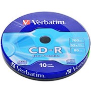 Компакт диск CD-R 700мБ Verbatim Datalife в обтяжке 10шт. фото