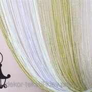 Шторы-нити Кисея радуга оливково-белый 3207 фотография