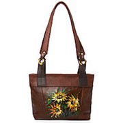 Женская кожаная сумочка “Подсолнухи“ фото