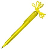 Ручка шариковая Сатурн шнур желтый фото