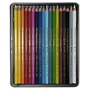 Набор цветных карандашей Carandache Supracolor Soft Aquarelle, 3.8 мм, 18 цветов в металлической коробке фото