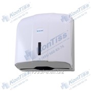 Профессиональный диспенсер из ударопрочного пластика белого цвета для листовых полотенец V сложения торговой марки KonTiss ТДК-1 V фото