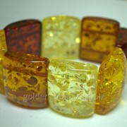 Браслет из прессованного янтаря (квадратный) 34324630 фото