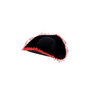 Черная шляпа с красным кружевом