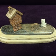 Сувенир “Избушка“, миниатюра из бивня мамонта фото