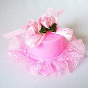 Бонбоньерка Шляпка розовая 2шт фото