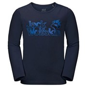Футболка детская Jack Wolfskin G LS Brand Tee girls, Размер детская одежда 128 фотография