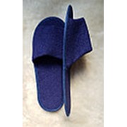 Тапочки махровые синие 43-45 подошва:картон,открытые фото